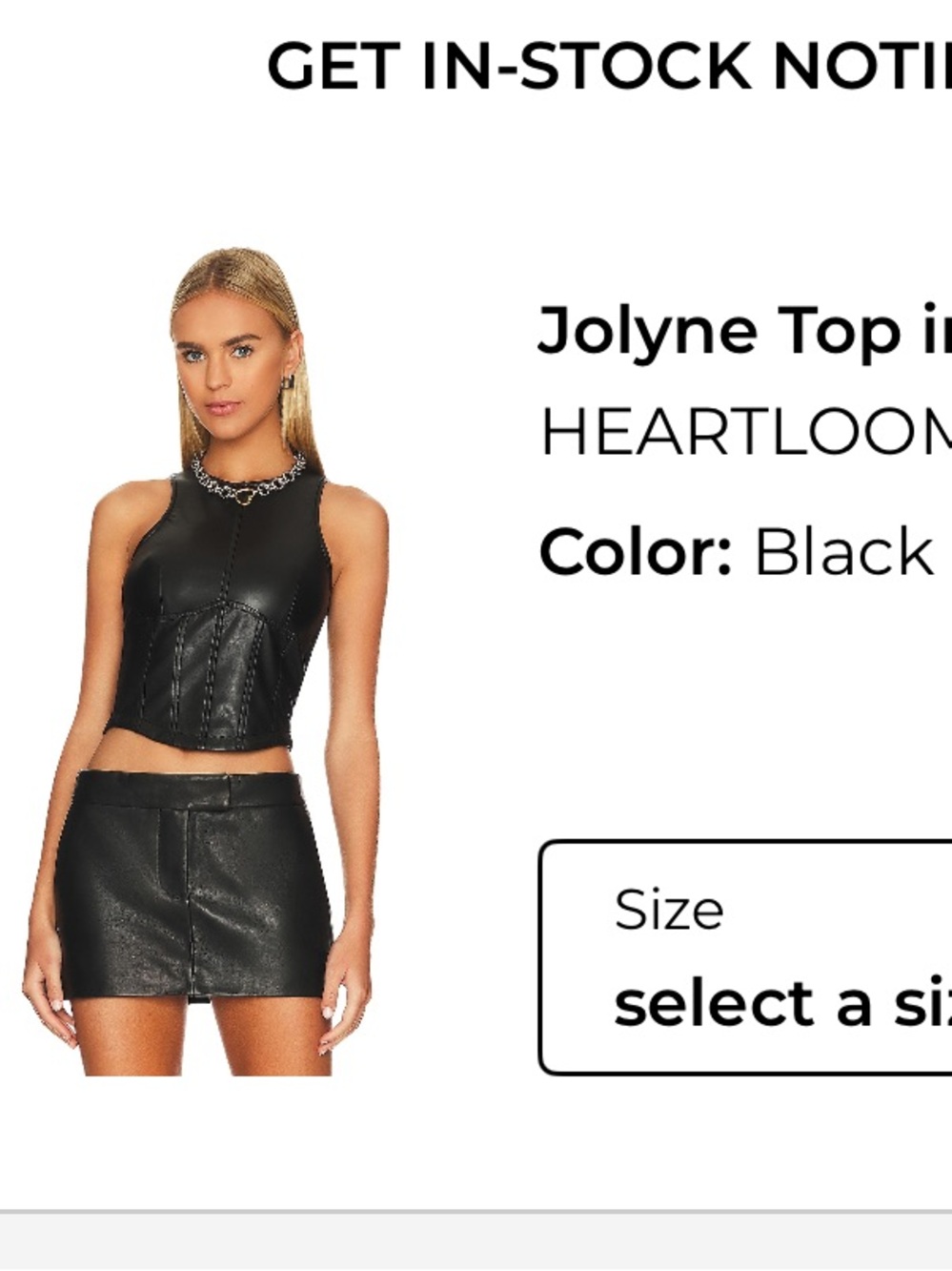 Heartloon Jolyne Faux Leather Top